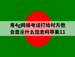 用4g网络电话打给对方他会显示什么信息吗苹果11的简单介绍