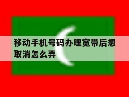 移动手机号码办理宽带后想取消怎么弄