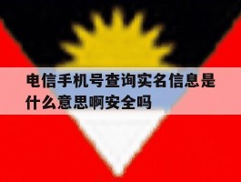 电信手机号查询实名信息是什么意思啊安全吗的简单介绍