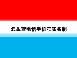 怎么查电信手机号实名制