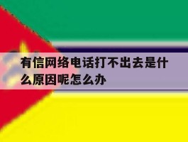 关于有信网络电话打不出去是什么原因呢怎么办的信息