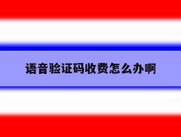 语音验证码收费怎么办啊