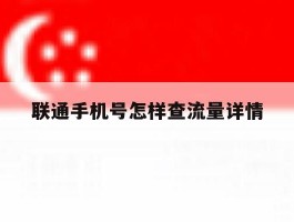 联通手机号怎样查流量详情