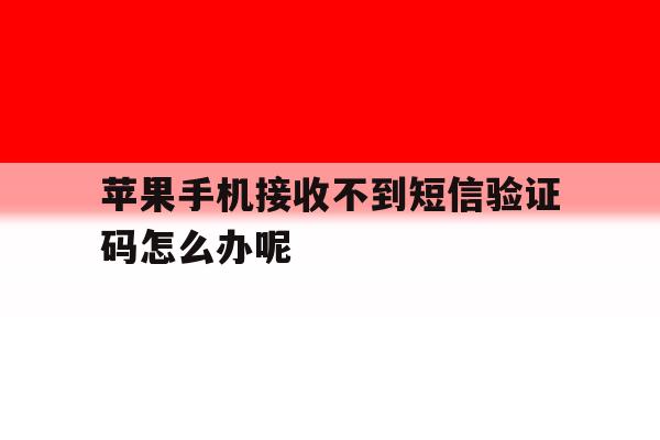 苹果手机接收不到短信验证码怎么办呢 苹果手机接收不到短信验证码怎么办呢