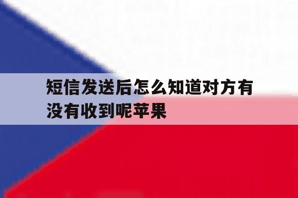 短信发送后怎么知道对方有没有收到呢苹果 短信发送后怎么知道对方有没有收到呢苹果