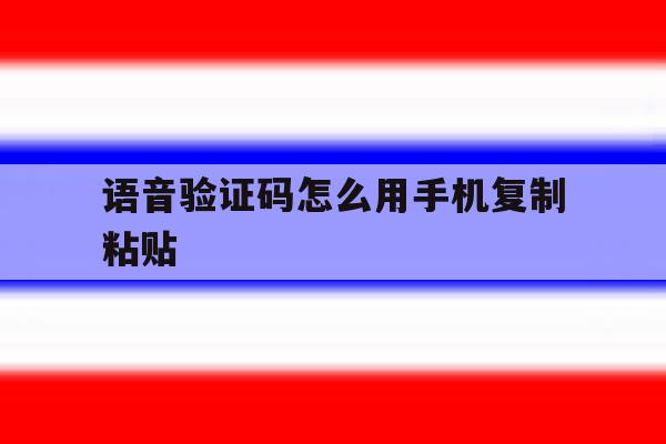 语音验证码怎么用手机复制粘贴 语音验证码怎么用手机复制粘贴