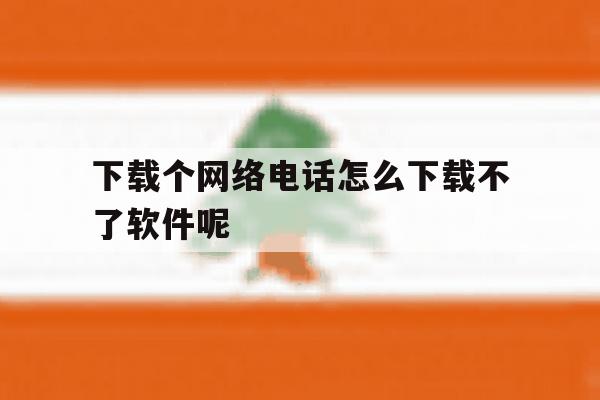 下载个网络电话怎么下载不了软件呢 下载个网络电话怎么下载不了软件呢