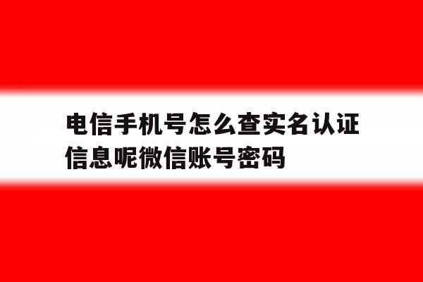包含电信手机号怎么查实名认证信息呢微信账号密码的词条 包含电信手机号怎么查实名认证信息呢微信账号密码的词条