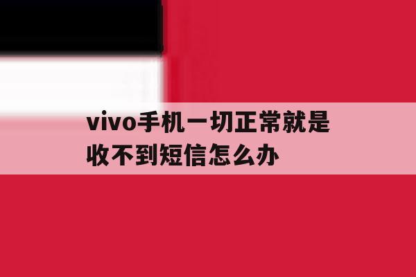 vivo手机一切正常就是收不到短信怎么办 vivo手机一切正常就是收不到短信怎么办