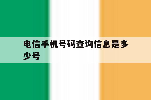 电信手机号码查询信息是多少号 电信手机号码查询信息是多少号