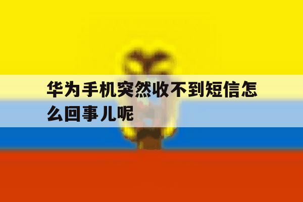 华为手机突然收不到短信怎么回事儿呢 华为手机突然收不到短信怎么回事儿呢