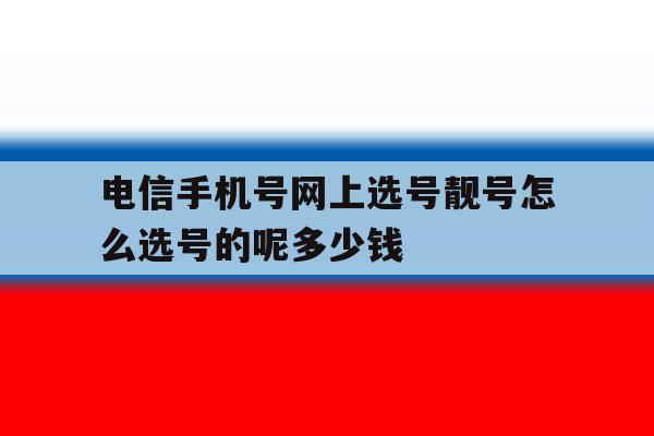电信手机号网上选号靓号怎么选号的呢多少钱 电信手机号网上选号靓号怎么选号的呢多少钱