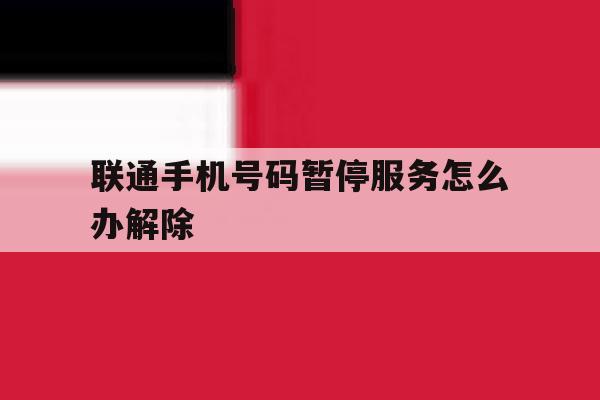联通手机号码暂停服务怎么办解除 联通手机号码暂停服务怎么办解除