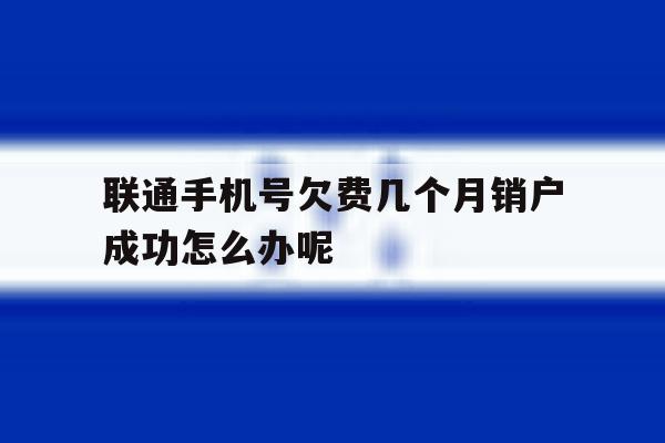 联通手机号欠费几个月销户成功怎么办呢的简单介绍 联通手机号欠费几个月销户成功怎么办呢的简单介绍