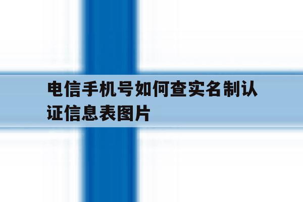 电信手机号如何查实名制认证信息表图片的简单介绍 电信手机号如何查实名制认证信息表图片的简单介绍