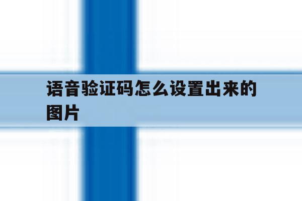 语音验证码怎么设置出来的图片 语音验证码怎么设置出来的图片