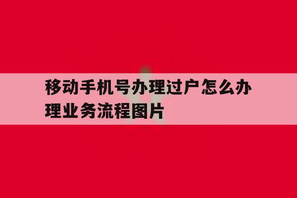 关于移动手机号办理过户怎么办理业务流程图片的信息 关于移动手机号办理过户怎么办理业务流程图片的信息