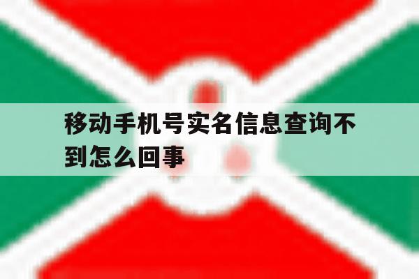 移动手机号实名信息查询不到怎么回事 移动手机号实名信息查询不到怎么回事