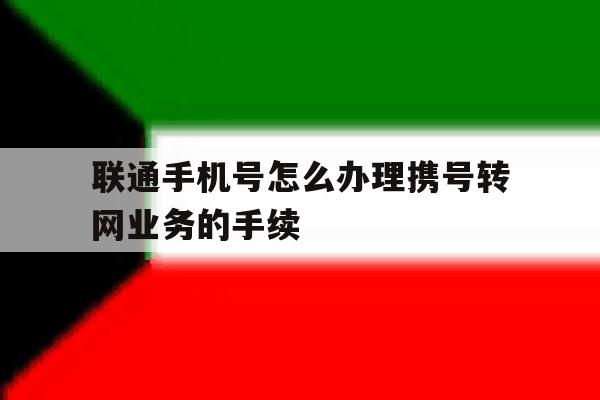 联通手机号怎么办理携号转网业务的手续的简单介绍 联通手机号怎么办理携号转网业务的手续的简单介绍