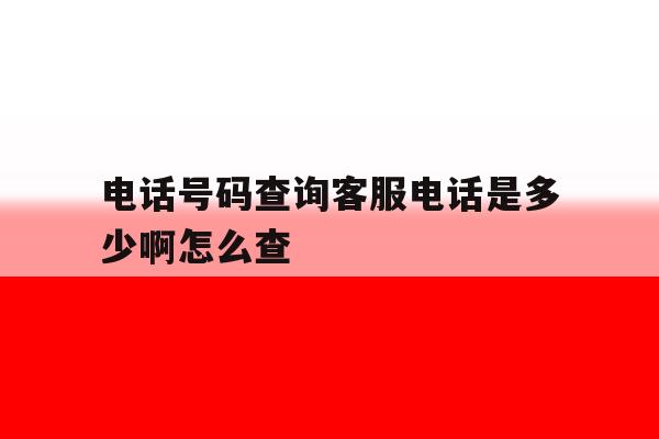 电话号码查询客服电话是多少啊怎么查 电话号码查询客服电话是多少啊怎么查