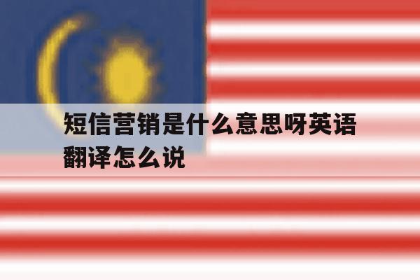 短信营销是什么意思呀英语翻译怎么说 短信营销是什么意思呀英语翻译怎么说