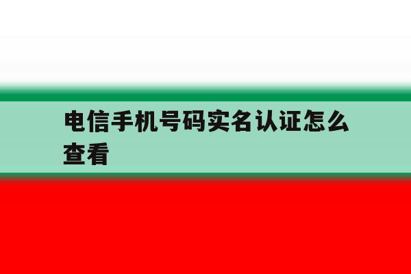 电信手机号码实名认证怎么查看 电信手机号码实名认证怎么查看