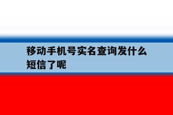 移动手机号实名查询发什么短信了呢 移动手机号实名查询发什么短信了呢