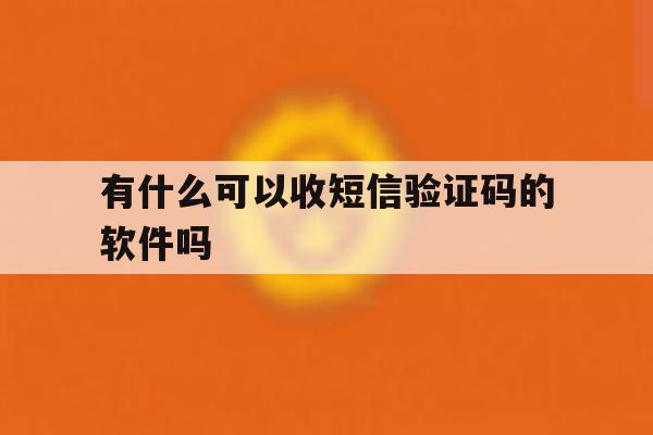 有什么可以收短信验证码的软件吗 有什么可以收短信验证码的软件吗
