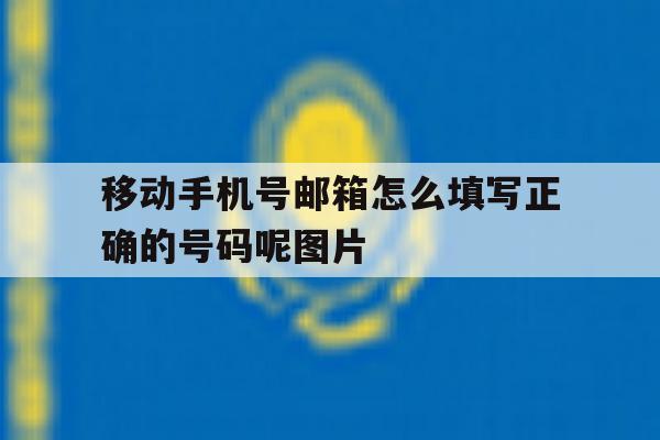 移动手机号邮箱怎么填写正确的号码呢图片 移动手机号邮箱怎么填写正确的号码呢图片