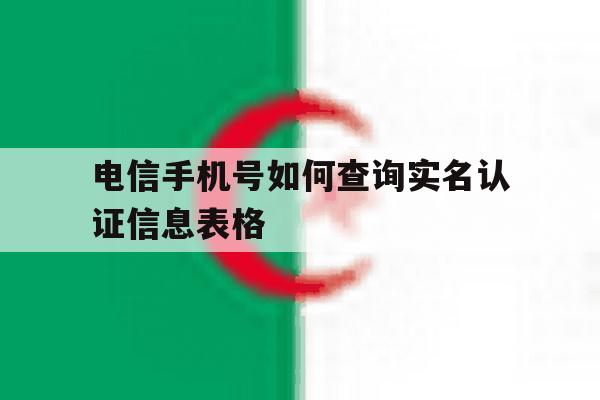 电信手机号如何查询实名认证信息表格 电信手机号如何查询实名认证信息表格