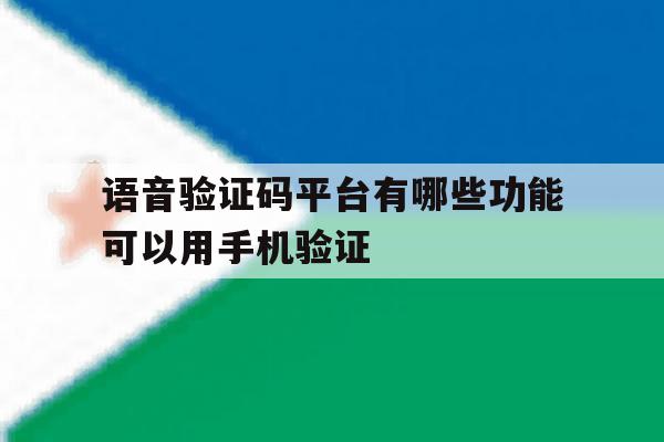 语音验证码平台有哪些功能可以用手机验证 语音验证码平台有哪些功能可以用手机验证