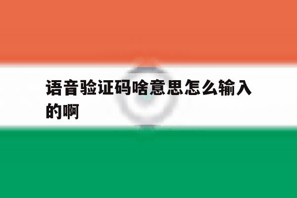语音验证码啥意思怎么输入的啊 语音验证码啥意思怎么输入的啊